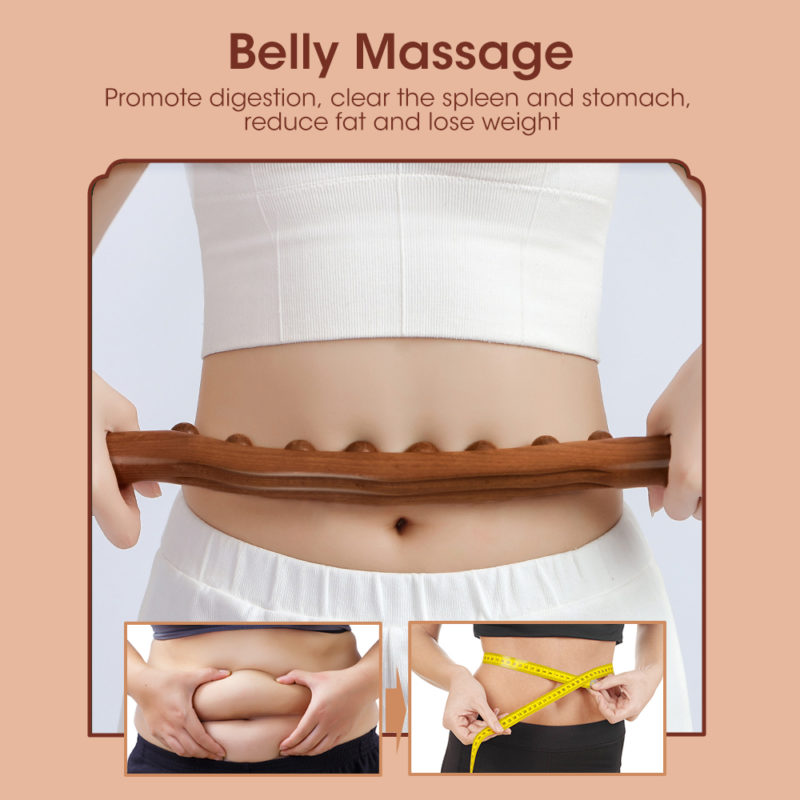 155903-nw4yvc.jpg Bâton de massage en bois de hêtre, 8 perles, dragage méridiens, pour les épaules, le cou, la taille et le dos – Image 4