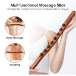 Bâton de massage en bois de hêtre, 8 perles, dragage méridiens, pour les épaules, le cou, la taille et le dos – Image 5