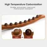 Bâton de massage en bois de hêtre, 8 perles, dragage méridiens, pour les épaules, le cou, la taille et le dos – Image 6