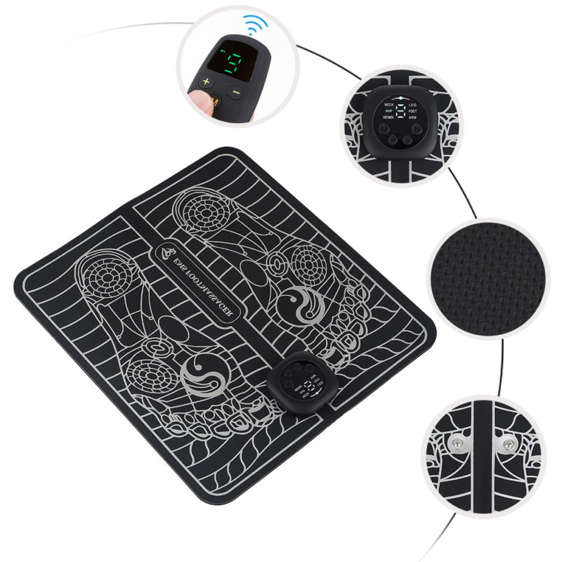 Tapis de massage des pieds électrique EMS, charge USB, portable et pliable – Image 3