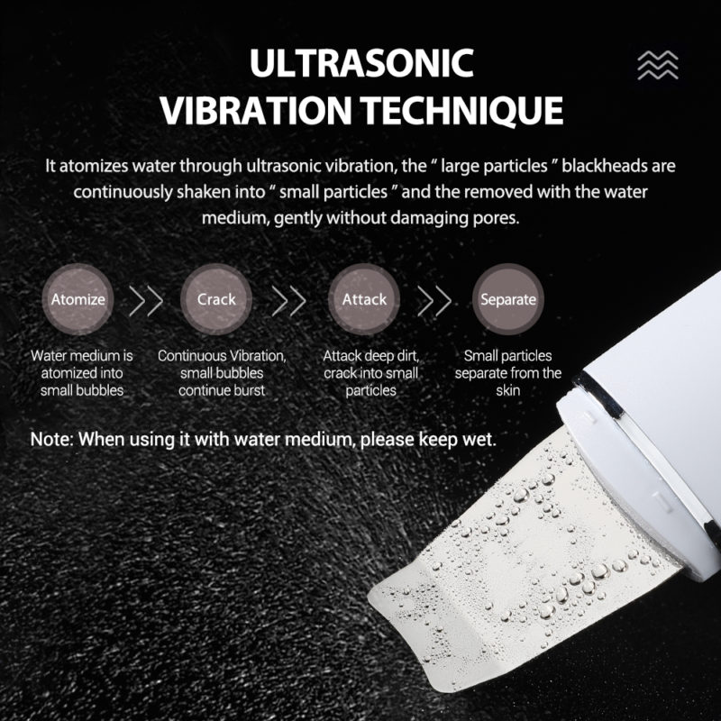 Appareil ultrasonique à vibrations, épurateur de peau, dissolvant d'acné et de points noirs – Image 7