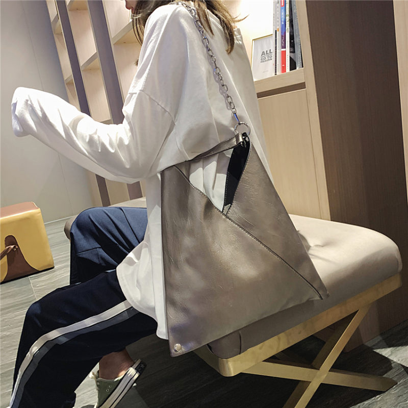 Sac à main en cuir, à bandoulière, fourre-tout de grande capacité, sac de styliste – Image 3