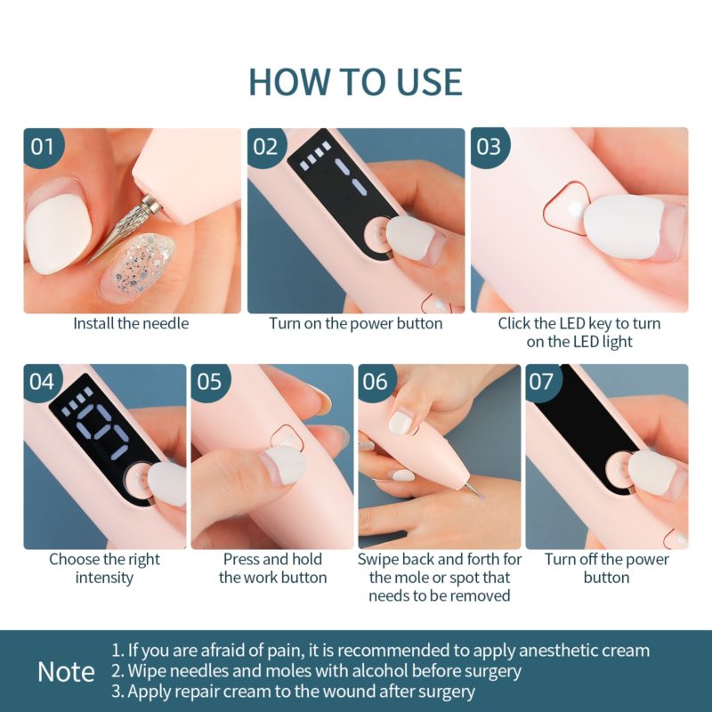 Stylo laser plasma LCD, élimination des taches de rousseur, les grains de beauté et les verrues – Image 5