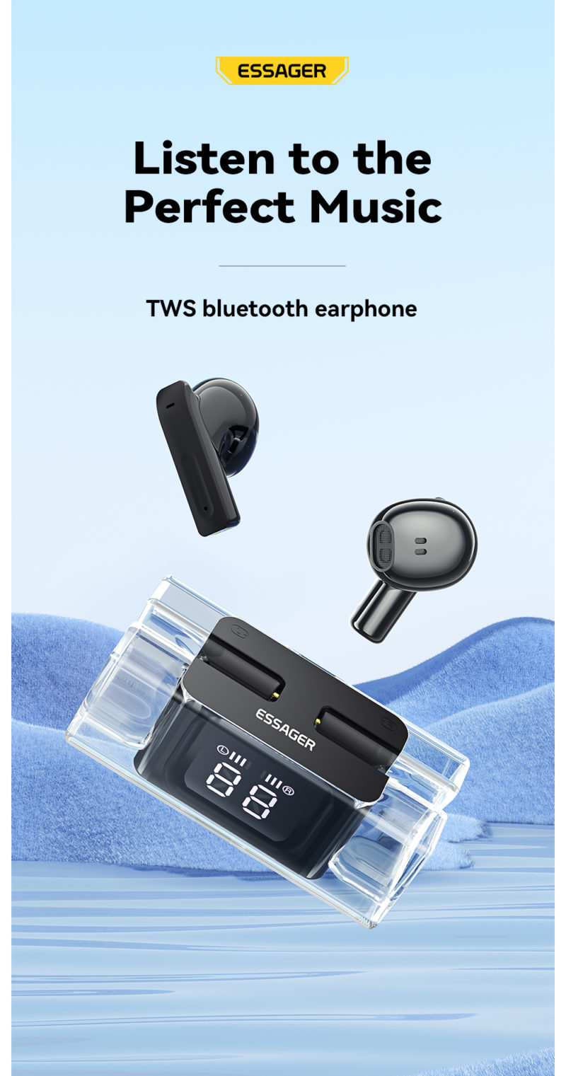 Écouteurs sans fil Bluetooth E90 TWS, avec microphone et étui de chargement, commande tactile – Image 3