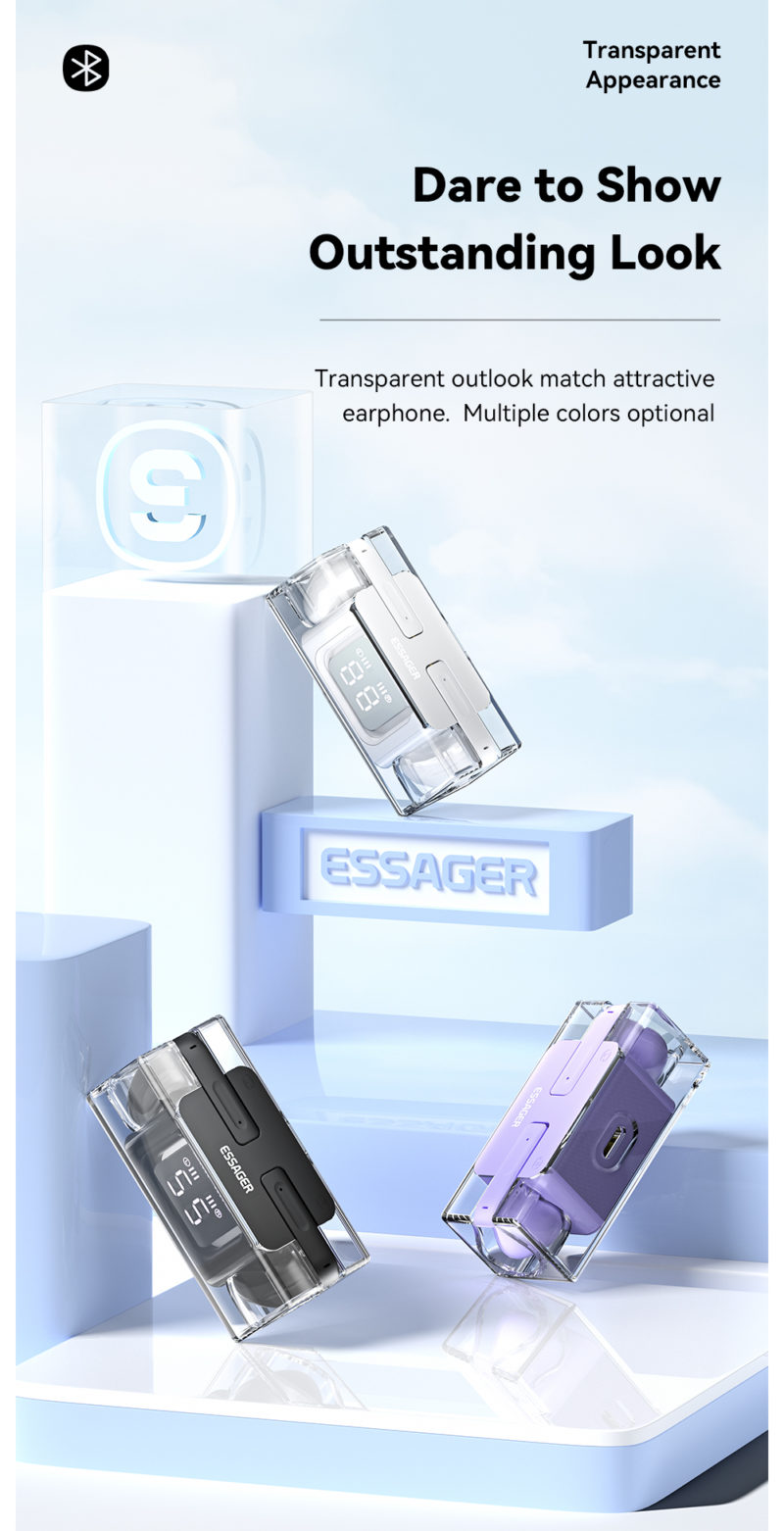 Écouteurs sans fil Bluetooth E90 TWS, avec microphone et étui de chargement, commande tactile – Image 11