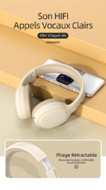 Casque sans fil Bluetooth pliable, Lenovo TH30, longue durée de vie – Image 4