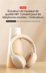 Casque sans fil Bluetooth pliable, Lenovo TH30, longue durée de vie – Image 9