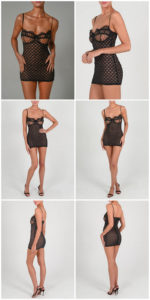 Robe longue à bretelles spaghetti, dentelle et dos nu – Image 7