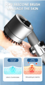 Pommeau de douche à haute pression, avec filtre, 4 modes, massages – Image 3