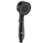 Ensemble flexible et pommeau de douche turbocompressé à affichage LED numérique, réglable, 5 modes