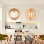 Suspension en bois massif, anneaux variables, lampe nordique – Image 2