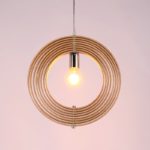 Suspension en bois massif, anneaux variables, lampe nordique – Image 4
