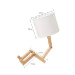 Lampe de table en bois massif, luminaire de bureau, chambre à coucher – Image 6