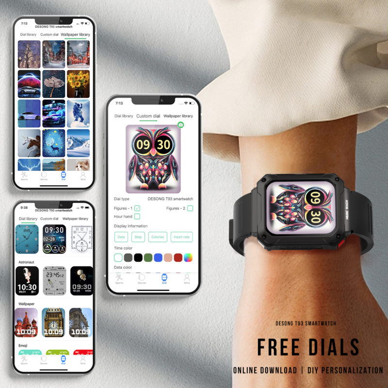 157554-kncgxr.jpg Montre connectée avec écouteurs, T93, Bluetooth, Smartwatch – Image 6