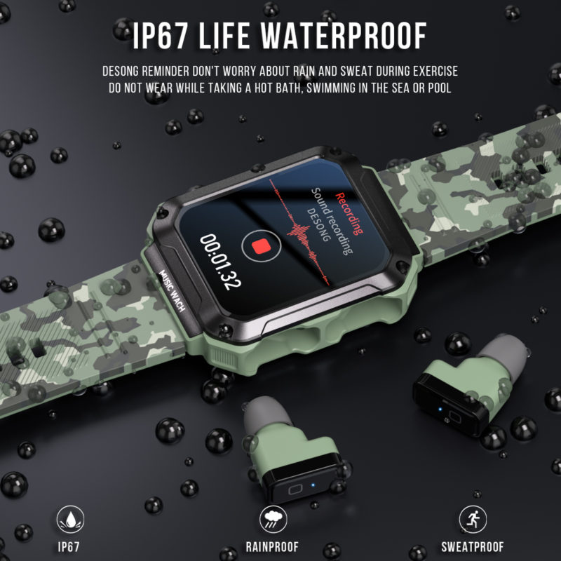 157554-ruahnb.jpg Montre connectée avec écouteurs, T93, Bluetooth, Smartwatch – Image 5