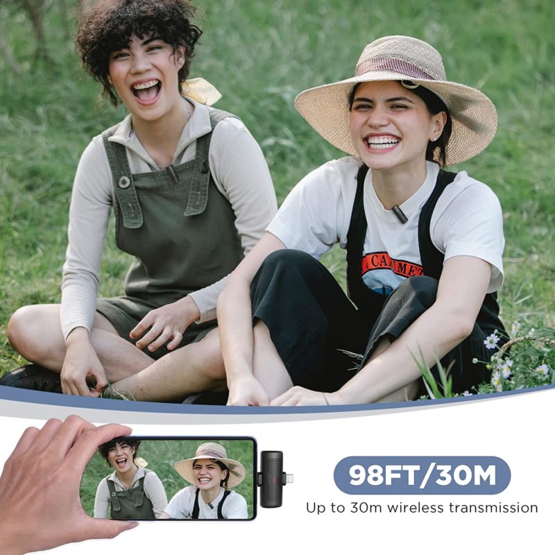 Ensemble de microphones sans fil Lavalier MIC-W1, pour iPhone et Android – Image 2