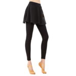 Pantalon de danse avec jupe courte en mousseline de soie, legging d'entraînement de ballet, taille élastique – Image 4
