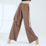 Pantalon de danse avec jupe fluide, lyrique, larges et fin, vêtements d'entraînement – Image 3