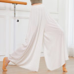 Pantalon de danse en mousseline de soie avec jupe fluide, jambe large, vêtements longs – Image 3