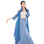 Pantalon de danse en mousseline de soie avec jupe fluide, jambe large, vêtements longs – Image 6