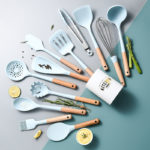Ensemble d’ustensiles de cuisine en silicone antiadhésif F2, 13 pièces