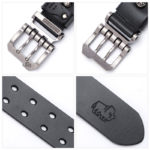 Ceinture en cuir véritable avec boucle ardillon, de 110 à 130 cm – Image 5