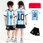 Ensemble maillot et short de football pour enfant, Messi, Ronaldo, Neymar, respirant