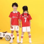 Ensemble maillot et short de football pour enfant, Messi, Ronaldo, Neymar, respirant – Image 8