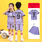 Ensemble maillot et short de football pour enfant, Messi, Ronaldo, Neymar, respirant – Image 9