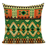 Housse de coussin, style Africain, imprimé coloré, 45 x 45 cm – Image 3