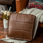 Housse de pouf en cuir PU, cirée à l'huile, carrée, non rembourrée, 6 coloris – Image 9