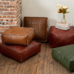 Housse de pouf en cuir PU, cirée à l'huile, carrée, non rembourrée, 6 coloris – Image 4