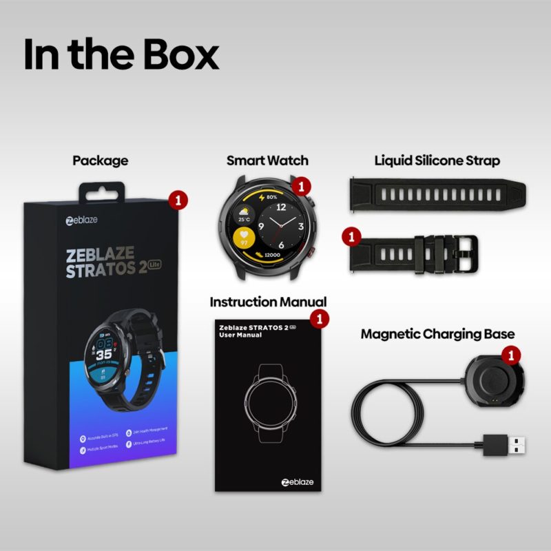 Montre connectée, Zeblaze Stratos 2 Lite, écran IPS de 1.32" Corning Gorilla, GPS, modes sport, boussole, suivi de santé 24h – Image 6