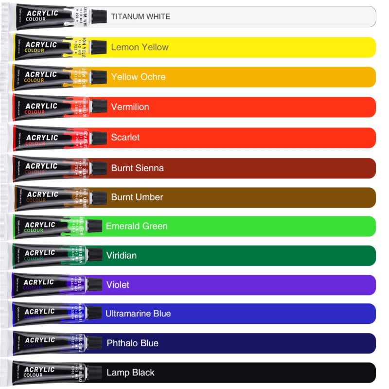Ensemble de peinture pour textile, une palette de 12 couleurs, avec 6 pinceaux – Image 5