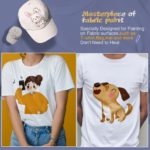 Ensemble de peinture pour textile, une palette de 12 couleurs, avec 6 pinceaux – Image 2