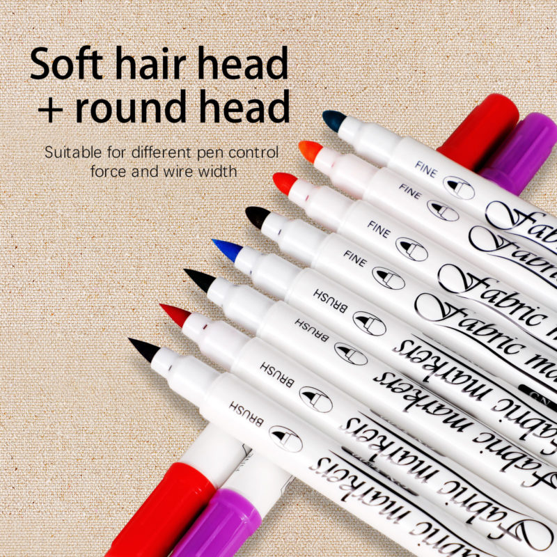 Feutres marqueurs pour textile, double pointe, peinture permanente – Image 6