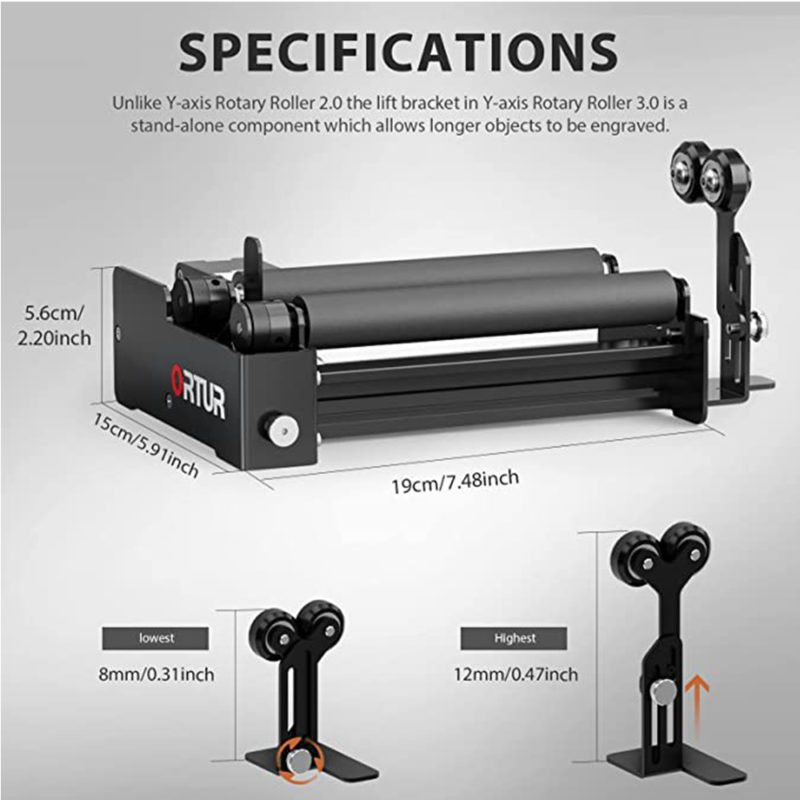 Graveur laser et découpe, OLM2 S2 LU2-10A,  4500-5500mW, CNC pour bois et métal, pour objets cylindriques – Image 9