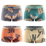 Lot de 4 boxers sans couture pour homme, sous-vêtements respirants et confortables