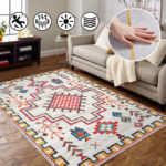 Tapis de sol, style ethnique bohème, berbère,  résistant à la saleté et antidérapant