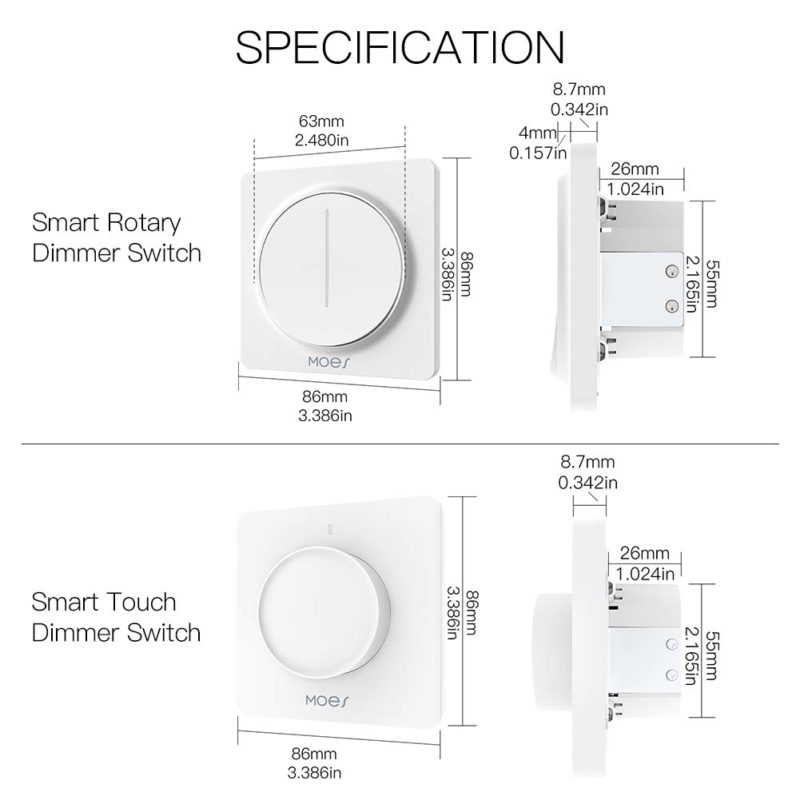 161705-muotah.jpg Interrupteur de lumière, variateur rotatif/tactile, WiFi, application Smart Life, Tuya, Alexa – Image 6