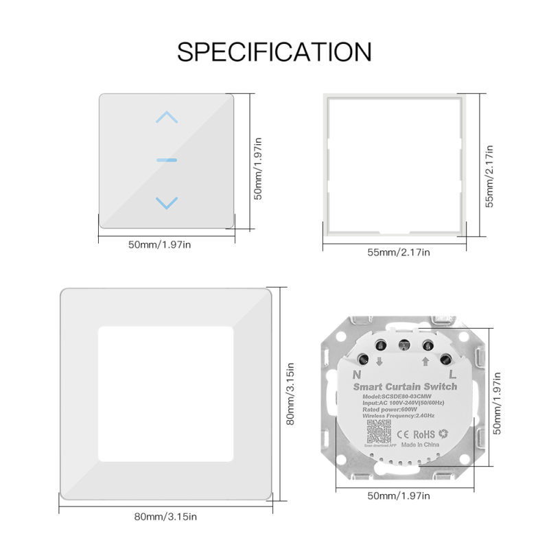 Interrupteur pour rideaux motorisés, contrôleur connecté, Wifi, application Tuya, Smart Life, Alexa – Image 5