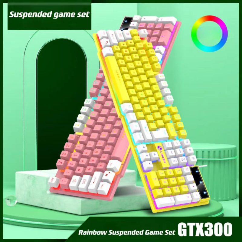 Ensemble clavier et souris mécanique filaire USB, rétroéclairé, Gaming, QWERTY – Image 3