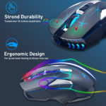 Ensemble clavier et souris rechargeables sans fil, à membrane, rétroéclairage coloré RVB, QWERTY – Image 3