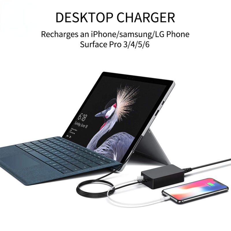 161838-xj8f0n.jpg Adaptateur secteur 1706 pour Microsoft Surface Pro 3 à Pro 7, charge rapide 65W – Image 3