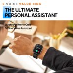 Montre connectée, écran TFT 1.83", IP68, moniteur de santé et de sport, assistant vocal – Image 4