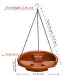Ensemble de fontaine solaire et abreuvoir à oiseaux, avec crochet, bain d’oiseaux pour jardin – Image 7