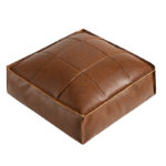 Housse de pouf en cuir PU, cirée à l'huile, carrée, non rembourrée, 6 coloris