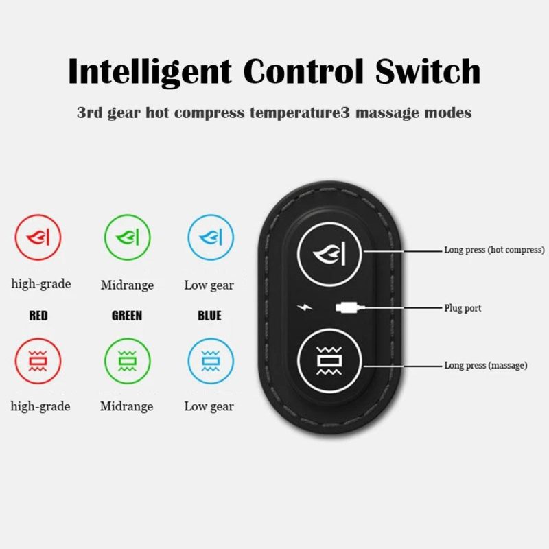 Oreiller de massage pour vertèbre cervicale, massage par vibration, température constante, traction chauffante, prévention – Image 8