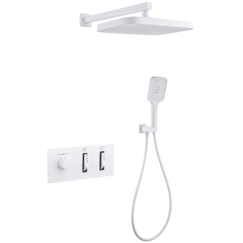 blanc Lot de 2 ensembles de douche thermostatique, moderne, touches piano, 5 couleurs – Image 11