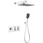 Lot de 2 ensembles de douche thermostatique, moderne, touches piano, 5 couleurs – Image 10
